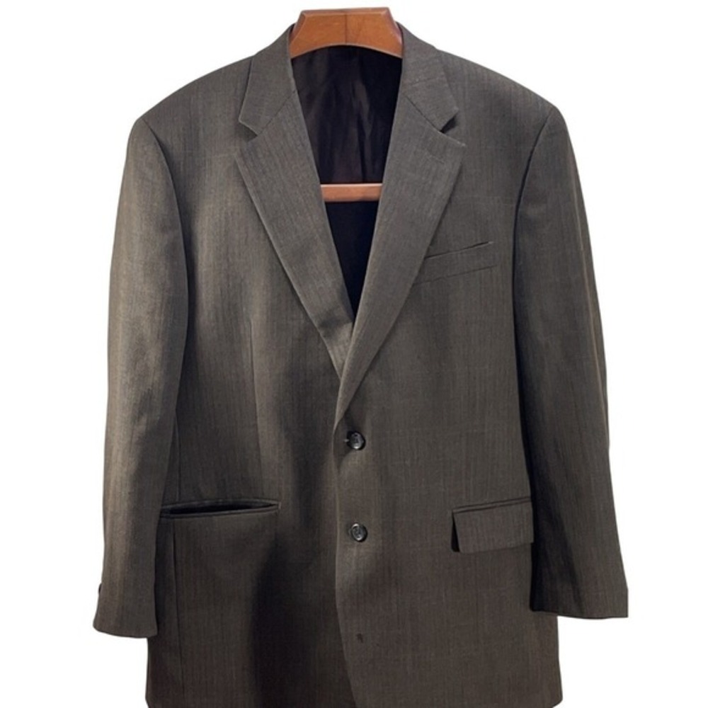Lauren Ralph Lauren Mens 44R Blazer‎ Brown Herringbone Wool Sport Coat blazer